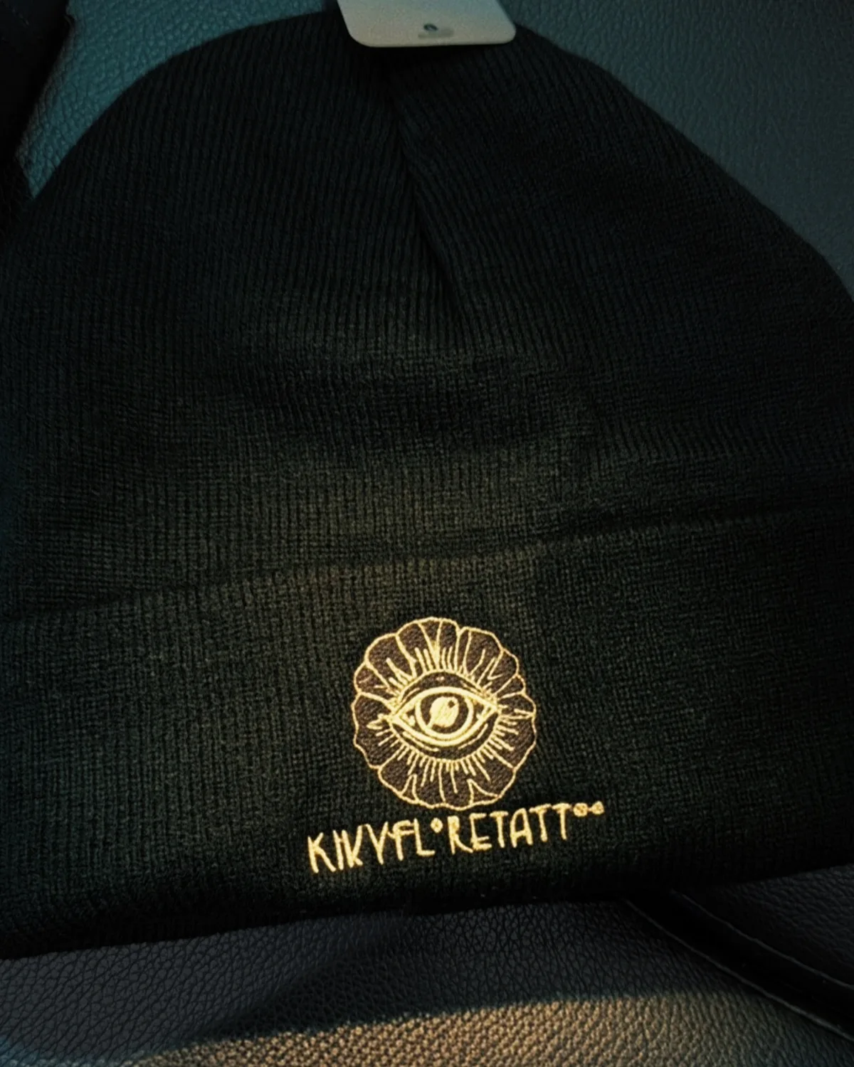 KikyFloreTattoo black embroidered beanie
